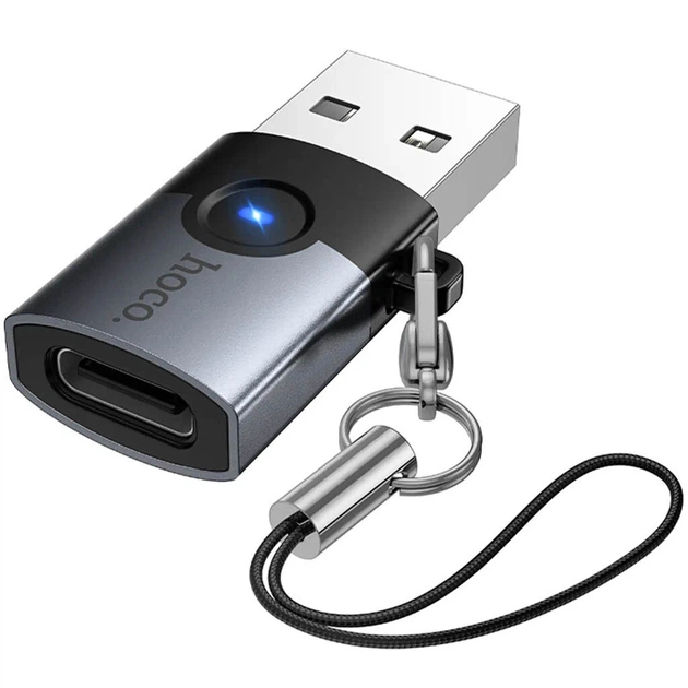 Перехідник Hoco UA46B, USB, Type-C, Сірий - 715676 - Фото 3 Перехідник Hoco UA46B, USB, Type-C, Сірий - 715676 - зображення 3