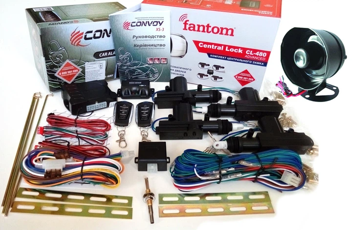 Повний комплект сигналізація Convoy xs-3 та центральні замки Fantom cl-480 + сирена - зображення 2
