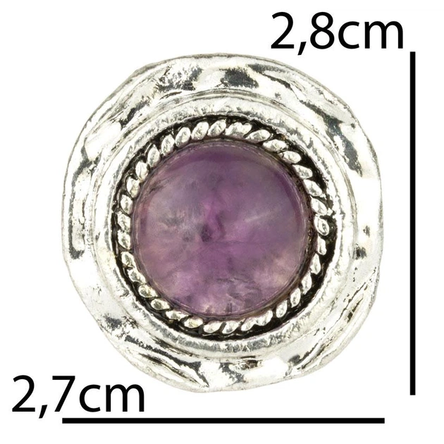 Перстень Zanskar Цюнмо з круглим аметистом Регульований розмір 17,5–19,5 (21700) - Фото 2 Перстень Zanskar Цюнмо з круглим аметистом Регульований розмір 17,5–19,5 (21700) - зображення 2
