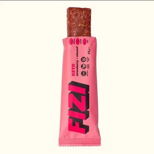 Протеиновые батончики KETO Protein Bar, Fizi, клубника и миндаль, 10 шт по 45 г - Фото 2 Протеиновые батончики KETO Protein Bar, Fizi, клубника и миндаль, 10 шт по 45 г - изображение 2