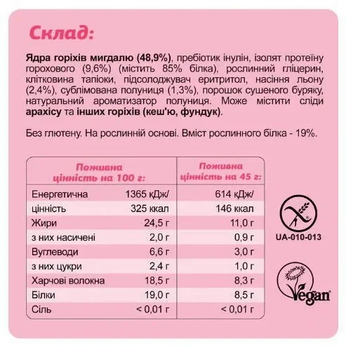 Протеиновые батончики KETO Protein Bar, Fizi, клубника и миндаль, 10 шт по 45 г - Фото 3 Протеиновые батончики KETO Protein Bar, Fizi, клубника и миндаль, 10 шт по 45 г - изображение 3