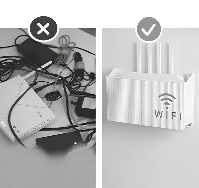 Полка-подставка для Wi-Fi роутера COLNSE, настенная, 24,5×14×6 см, белая - изображение 5