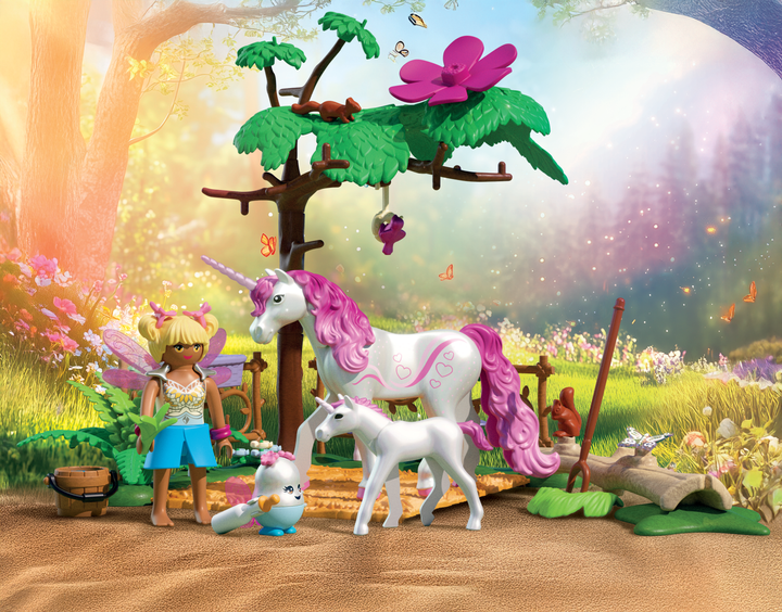 Набір дитячих іграшок Playmobil Чарівна стайня єдинорогів для мами та лошати 71839 (4008789718396) - зображення 9