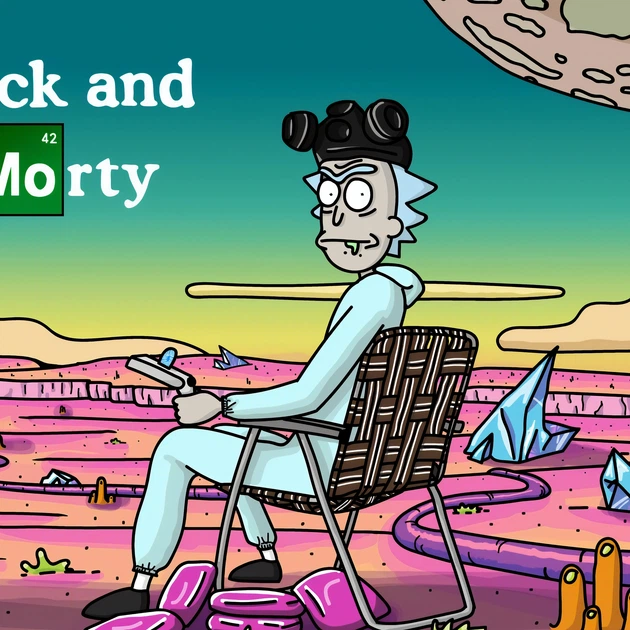 Інтер'єрна картина Рік та Морті, Пуститися берега, Rick and Morty, Breaking Bad, декор кімнати підлітка, 24×42 см (id5515) - зображення 4