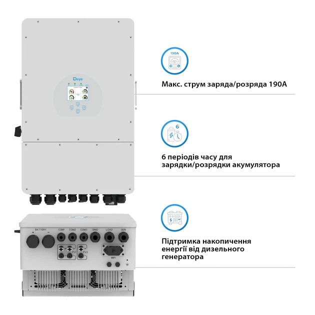 Система хранения энергии DEYE SUN-8K-SG01LP1-EU-2GS9.6K-LFP 8kW 9.6kWh 2BAT LiFePO4 6500 циклов - Фото 4 Система хранения энергии DEYE SUN-8K-SG01LP1-EU-2GS9.6K-LFP 8kW 9.6kWh 2BAT LiFePO4 6500 циклов - изображение 4