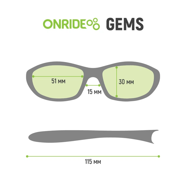 Очки детские ONRIDE Gems с дымчатыми линзами кат. 3 (17%), оправа PC черная - изображение 4