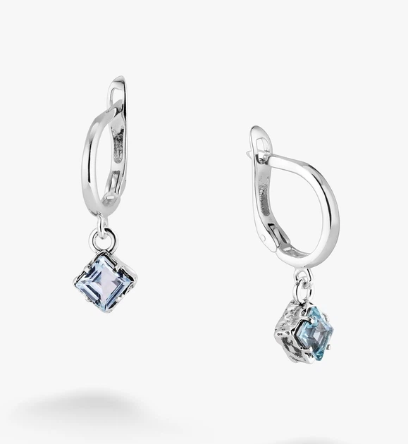 Серьги серебряные с подвесками Мерцание Голубой Топаз 925 Zirkon - Фото 1 Серьги серебряные с подвесками Мерцание Голубой Топаз 925 Zirkon - изображение 1