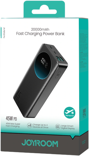 УМБ Joyroom JR-PBF02 Pro 20000mAh 45W 2x USB-A 2x USB-C Black (6956116749286) - зображення 7