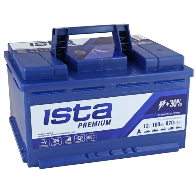 Автомобильный аккумулятор ISTA Premium 100Ah 870A R+ (L5) 6004604219 - изображение 4