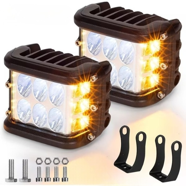Комплект LED фар на мотоцикл світлодіодні фари комбіноване світло режим стробоскопа 2 шт. - зображення 5