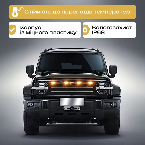 Светодиодные фонари в решетку радиатора автомобиля 4 шт. повышают заметность транспортного средства в темное время суток - изображение 2