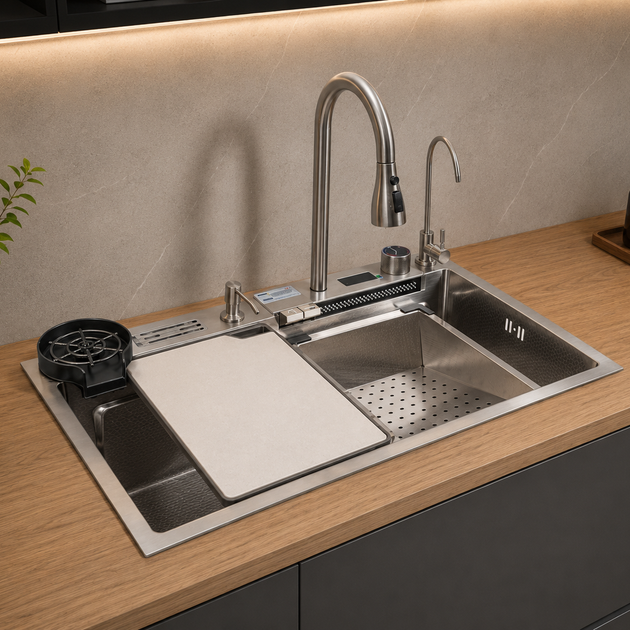 Кухонна мийка багатофункціональна Zerix ZH7546-SET-07 Decor SS Color з вбудованим змішувачем з нерж. сталі - Фото 1 Кухонна мийка багатофункціональна Zerix ZH7546-SET-07 Decor SS Color з вбудованим змішувачем з нерж. сталі - зображення 1