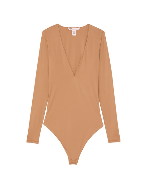 Боди женское Victoria's Secret (12270636973) FeatherSoftTM Innovation V-Neck Bodysuit M бежевый - изображение 3