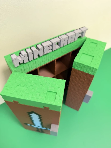 Подставка – стенд для хранения 28 фигурок Minecraft из Kinder Joy - Фото 4 Подставка – стенд для хранения 28 фигурок Minecraft из Kinder Joy - изображение 4