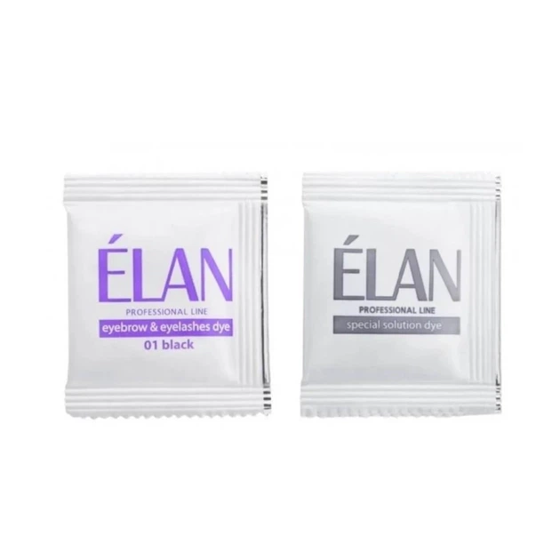 Краска для бровей Elan с окислителем No01 (сет), черная - Фото 3 Краска для бровей Elan с окислителем No01 (сет), черная - изображение 3