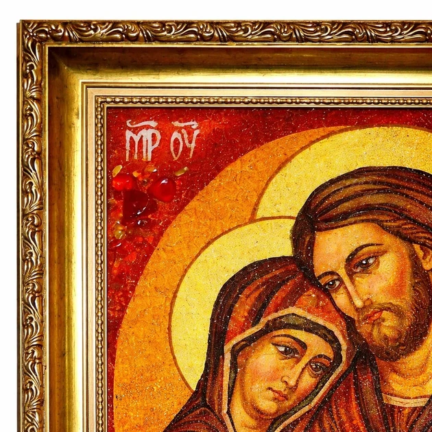 Ікона з бурштину Святе Сімейство і-114 Гранд Презент 15*20 - Фото 4 Ікона з бурштину Святе Сімейство і-114 Гранд Презент 15*20 - зображення 4