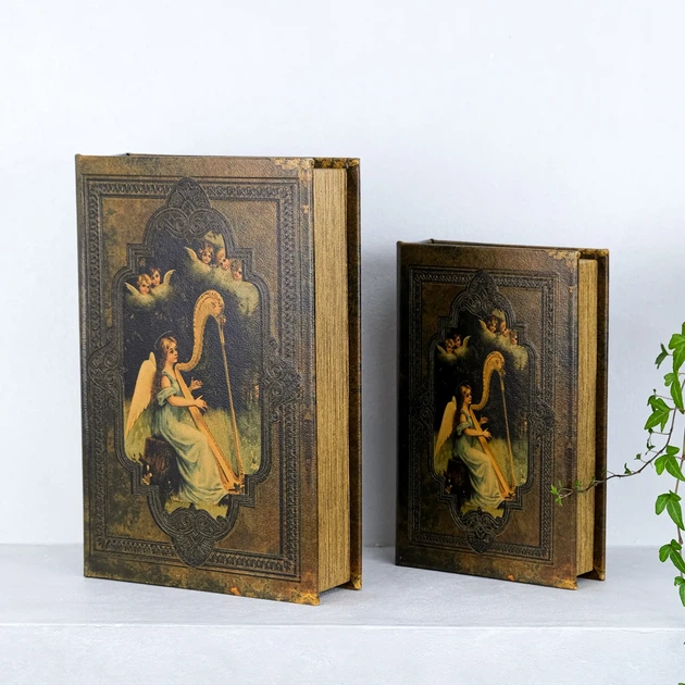 Скринька книга набір з 2-х Ангел з арфою Гранд Презент 33-KSH-XZ-L0479 - Фото 2 Скринька книга набір з 2-х Ангел з арфою Гранд Презент 33-KSH-XZ-L0479 - изображение 2