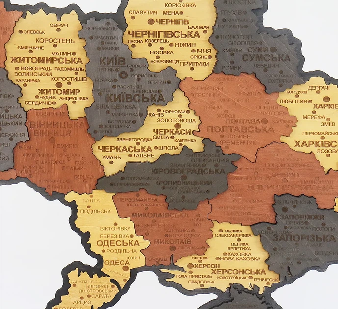 Мапа України настінна мала 3D об'ємна в коробці ручна робота 55*38.5 см Гранд Презент 11 - зображення 10
