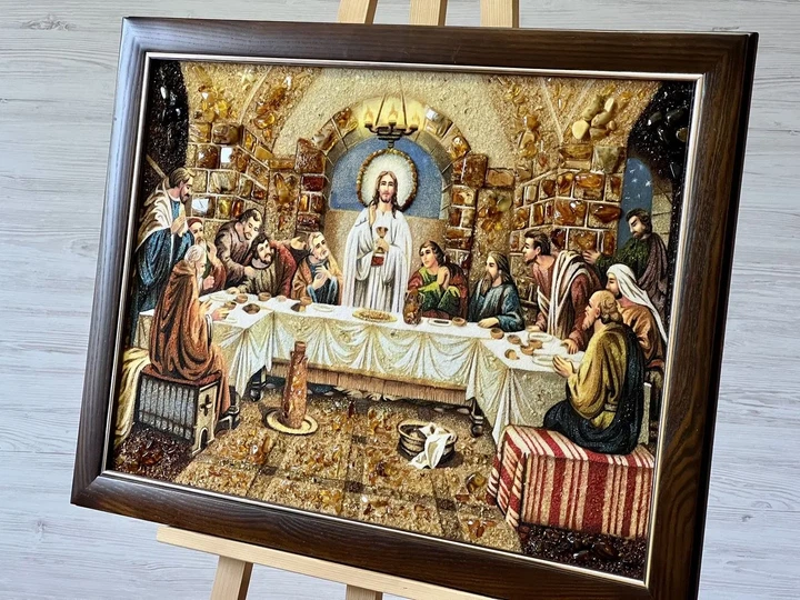 Ікона з бурштину Таємна Вечеря і-219 Гранд Презент 50*70 - Фото 3 Ікона з бурштину Таємна Вечеря і-219 Гранд Презент 50*70 - изображение 3