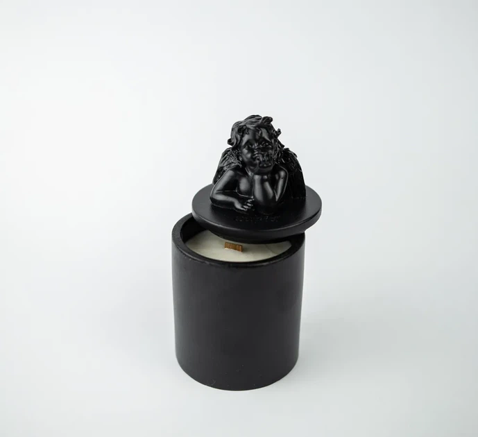 Аромасвічка CUPID SANTAL BLACK 100% WOOD WAX 165g 35h Гранд Презент NAC 1036BL - изображение 3