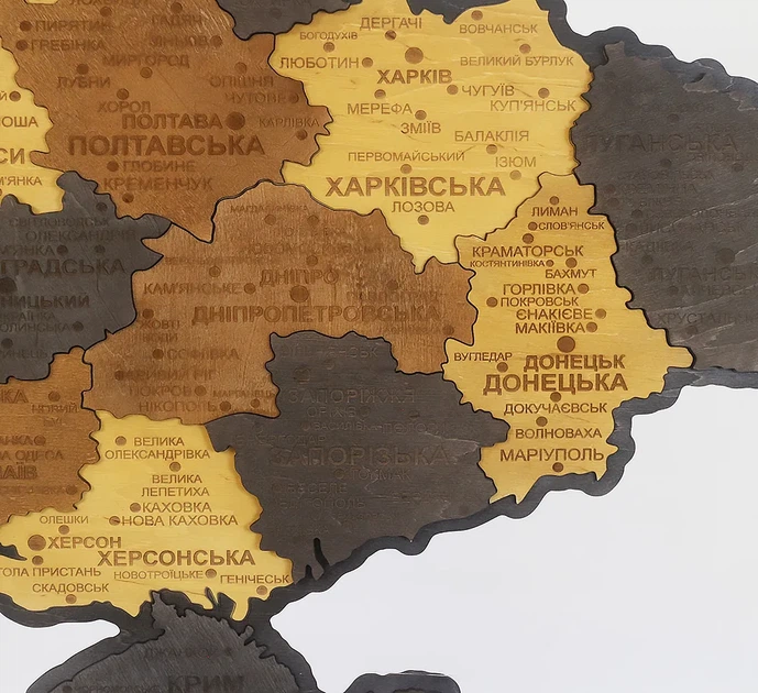 Мапа України настінна середня 3D об'ємна в коробці ручна робота 92.5*64.6 см Гранд Презент 12 - изображение 10