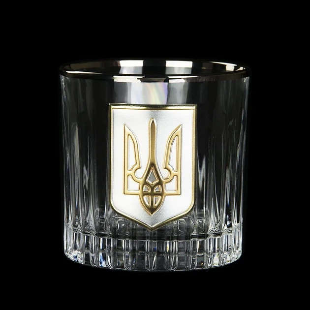 Набір стаканів "Тризуб" (6 шт) кришталь, золото, срібло Boss Crystal GPB6TRY2PG - изображение 8