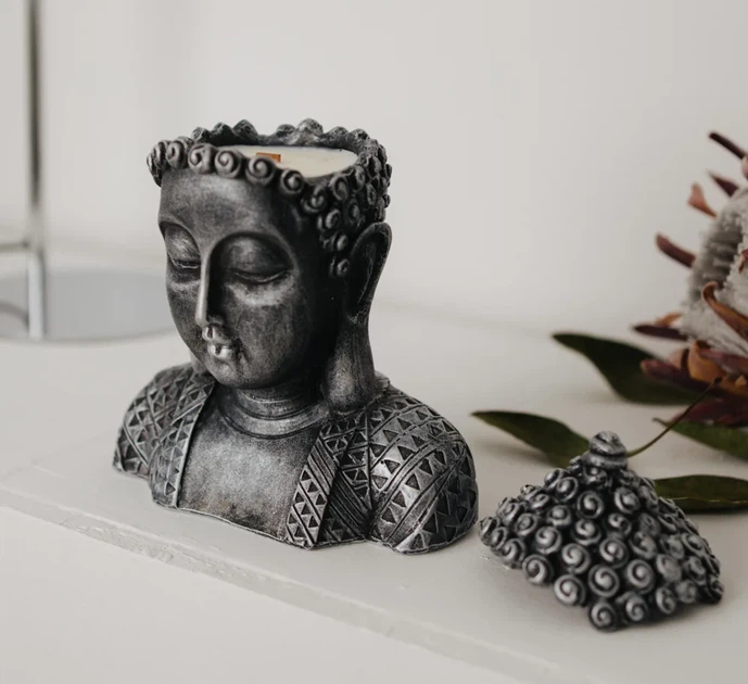 Аромасвічка BUDDHA SANDAL SILVER 100% WOOD WAX 140g 30h Гранд Презент NAC 1060 - изображение 3