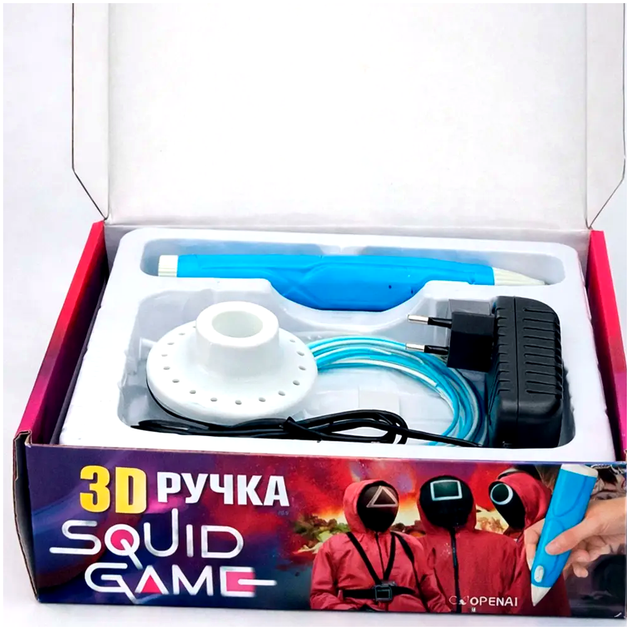 3D ручка принтер от сети с регулировкой температуры и скорости подачи для творчества 3 шт голубой PS-118 - изображение 8