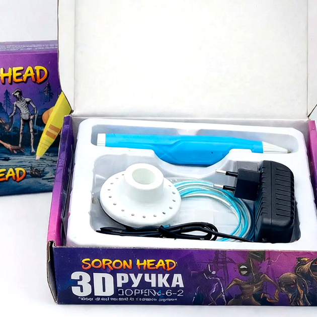 3D ручка принтер от сети с регулировкой температуры и скорости для творчества 3 шт Голубой TRM-501 - изображение 10
