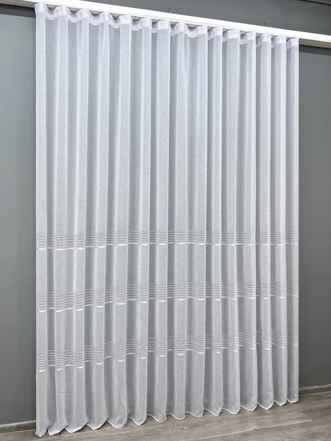 Тюль VR-Textil 2086т Мережка Лен Белый 400х270 см (42-1299) - Фото 3 Тюль VR-Textil 2086т Мережка Лен Белый 400х270 см (42-1299) - изображение 3