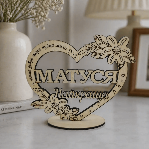Декоративна статуетка Матуся найкраща (дерев'яний сувенір) 13х15 см (EW817547309) - зображення 5