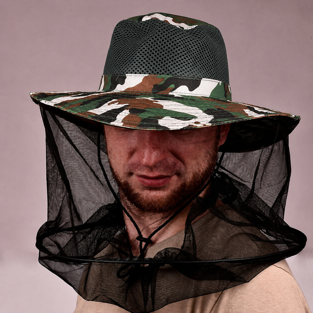 Шляпа-накомарник Stenson R95699 полиэстер 36 см Camo - изображение 3
