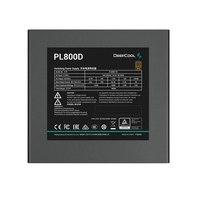 Блок питания 800 Вт DeepCool PL800D (R-PL800D-FC0B-EU-V2) - изображение 2