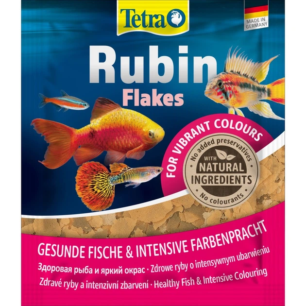 Сухой корм для аквариумных рыбок для окраски в хлопьях 12 г Tetra Rubin Flakes - Фото 3 Сухой корм для аквариумных рыбок для окраски в хлопьях 12 г Tetra Rubin Flakes - изображение 3