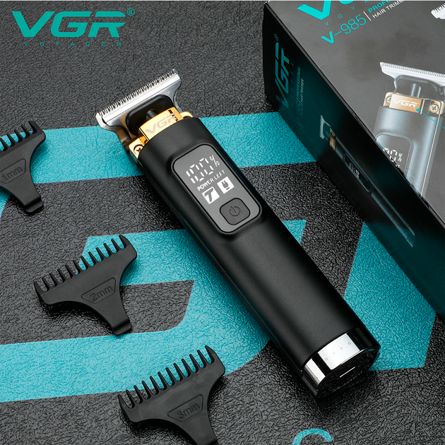 Чоловіча машинка для стрижки VGR V-985 Бездротовий тример для бороди та вусів Електричний тример з акумулятором на 200 хвилин - изображение 2