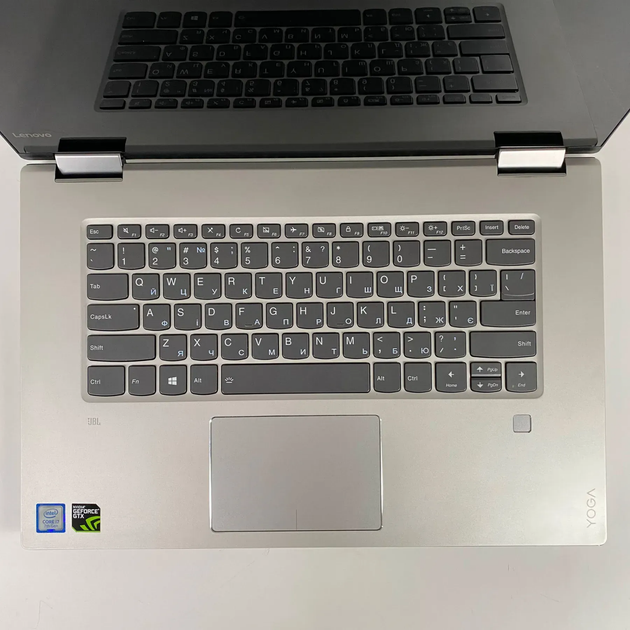Ноутбук-трансформер Б-класс Lenovo Yoga 720-15 IKB / 15.6" (3840x2160) IPS Touch / Intel Core i7-7700HQ (4 (8) ядра по 2.8 - 3.8 GHz) / 12 GB DDR4 / 256 GB SSD / nVidia GeForce GTX 1050, 2 GB GDDR5, 128-bit / TouchID б/у + Подарок Беспроводная мышь / USB - Фото 4 Ноутбук-трансформер Б-класс Lenovo Yoga 720-15 IKB / 15.6" (3840x2160) IPS Touch / Intel Core i7-7700HQ (4 (8) ядра по 2.8 - 3.8 GHz) / 12 GB DDR4 / 256 GB SSD / nVidia GeForce GTX 1050, 2 GB GDDR5, 128-bit / TouchID б/у + Подарок Беспроводная мышь / USB - изображение 4