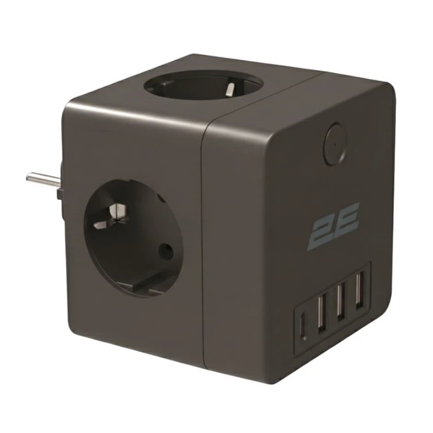 Сетевой адаптер 2E 4xТип F, 16A, 3xUSB-A, 1xUSB-C для подключения ПК и мониторов до 3680 Вт (579491) - Фото 1 Сетевой адаптер 2E 4xТип F, 16A, 3xUSB-A, 1xUSB-C для подключения ПК и мониторов до 3680 Вт (579491) - изображение 1