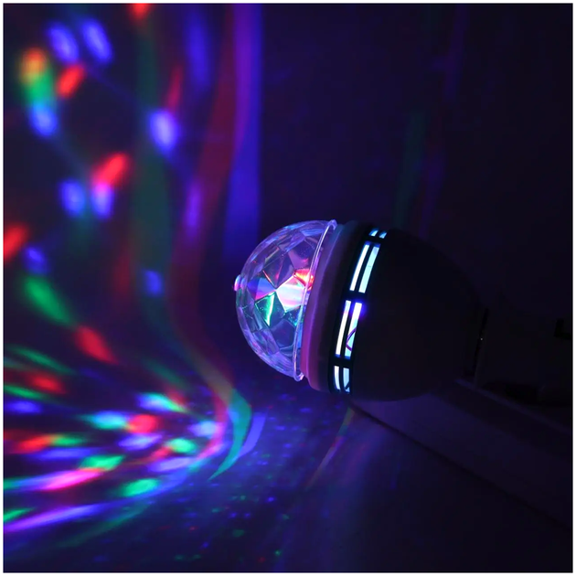 Светодиодная диско-лампа E27 3Вт RGB для дома 1 шт LS-2036 - изображение 2