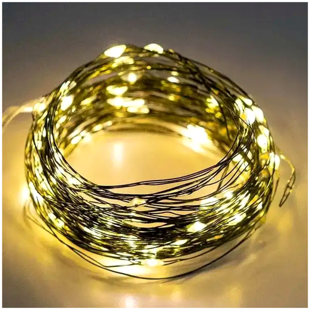 Светодиодная гирлянда 30 м 300 LED USB для дома и улицы теплый белый свет LS-1090 - изображение 5