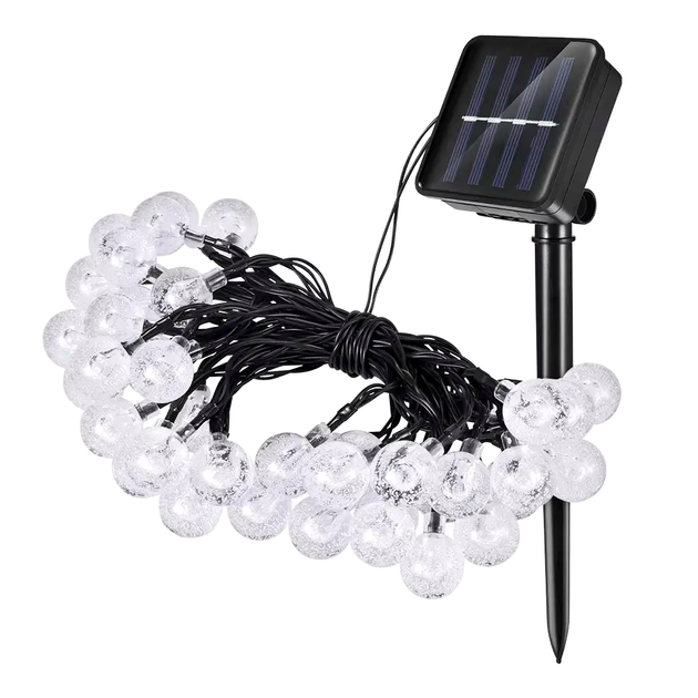 Гирлянда светодиодная 20м 100 LED для улицы с солнечной панелью холодный белый LS-1251 - изображение 3
