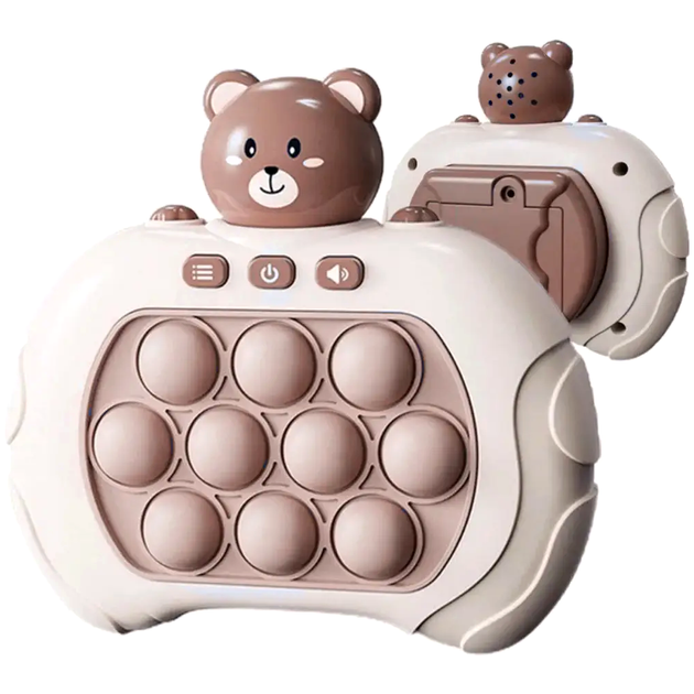 Игрушка антистресс Pop it PRO Bear с звуковыми эффектами для детей и взрослых 12.1 х 6 х 12.8 см коричневый LS-591 - изображение 6