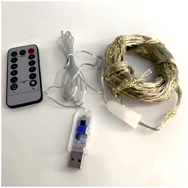 Гирлянда светодиодная 5м 1000LED USB для декора 20 нитей теплый белый LS-2556 - изображение 10