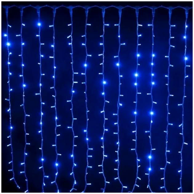 Гирлянда штора 240 LED 2,5х1,5 м для декора синий LS-358 - изображение 7