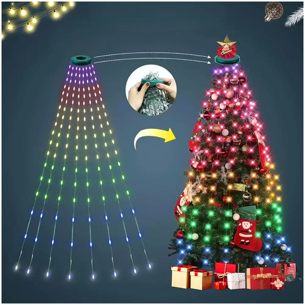 Светодиодная гирлянда 250 диодов USB 2 5 м для дома RGB LS-1882 - изображение 4
