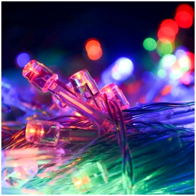 Светодиодная гирлянда 100 LED 220В для дома 1000 мм Теплый белый провод LS-2356 - изображение 6