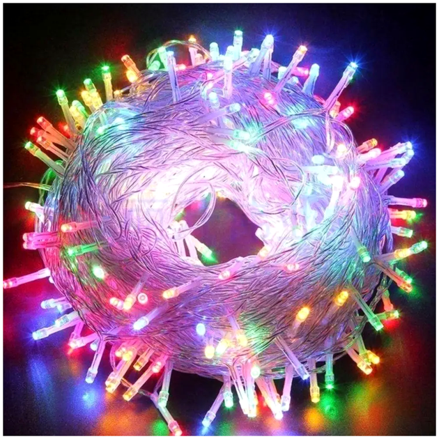 Светодиодная гирлянда 100 LED 220В для дома 1000 мм Теплый белый провод LS-2356 - изображение 7