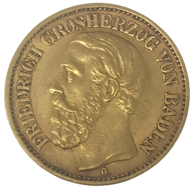 Колекційна золота монета "10 марок - Friedrich I" 3,982 г 1875-1888 роки - Фото 1 Колекційна золота монета "10 марок - Friedrich I" 3,982 г 1875-1888 роки - зображення 1
