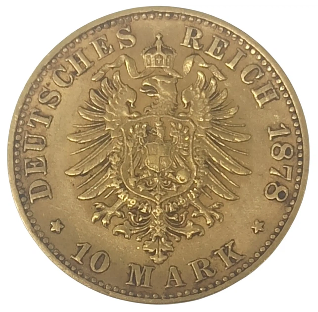 Колекційна золота монета "10 марок - Friedrich I" 3,982 г 1875-1888 роки - Фото 2 Колекційна золота монета "10 марок - Friedrich I" 3,982 г 1875-1888 роки - зображення 2