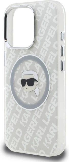 Etui plecki Karl Lagerfeld IML Karl Head Logo MagSafe do Apple iPhone 16 Pro Max Grey (KLHMP16XHMKBKHG) - obraz 6