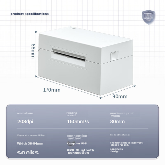 Принтер этикеток Deli DL-760DW термопринтер Bluetooth - изображение 7
